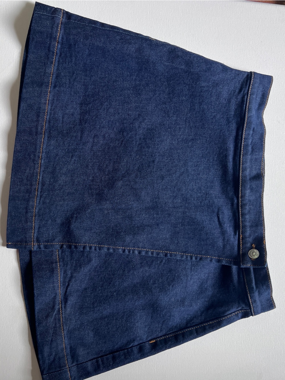 PAIGE Aven Wrap Denim Miniskirt in Zamora dark wash asymmetrical size 29 - Picture 7 of 8